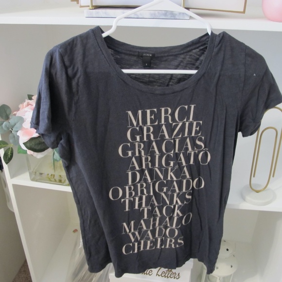 J. Crew Women's casual Short Sleeve T-Shirt Top Size Small dark grey EUC - Picture 5 of 7